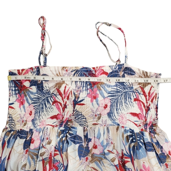 Ellison Dress Womens Size Medium Multicolor Tropical Print Ruffle Maxi Dress - Picture 6 of 11